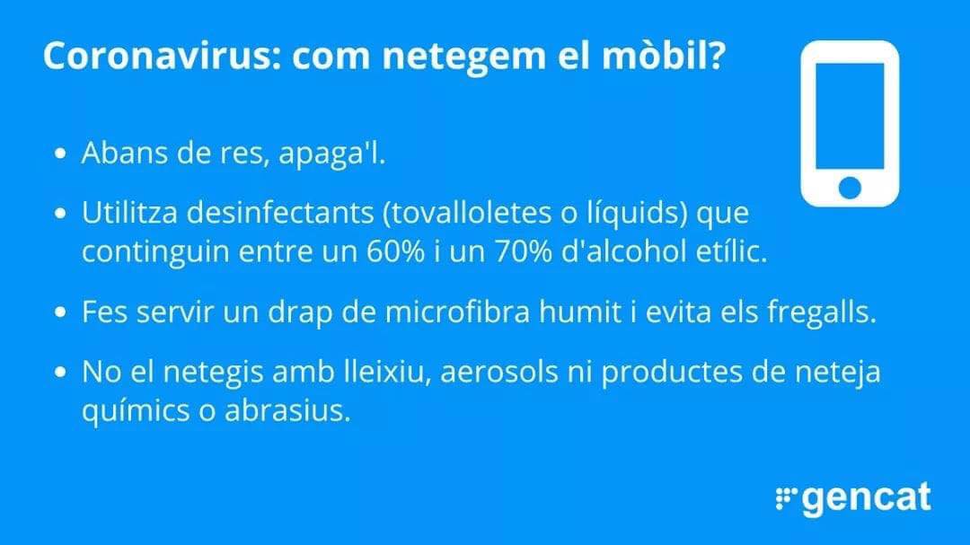 desinfectar mòbils